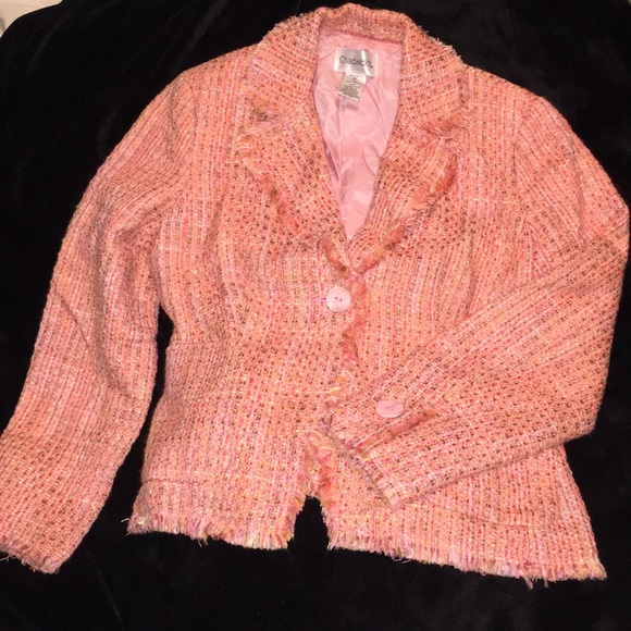 NEW Chadwick Tweed Peachy Pink Blazer Jacket Coat - Picture 2 of 5